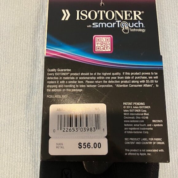Isotoner Gloves Black Leather Size M/L - Picture 3 of 5